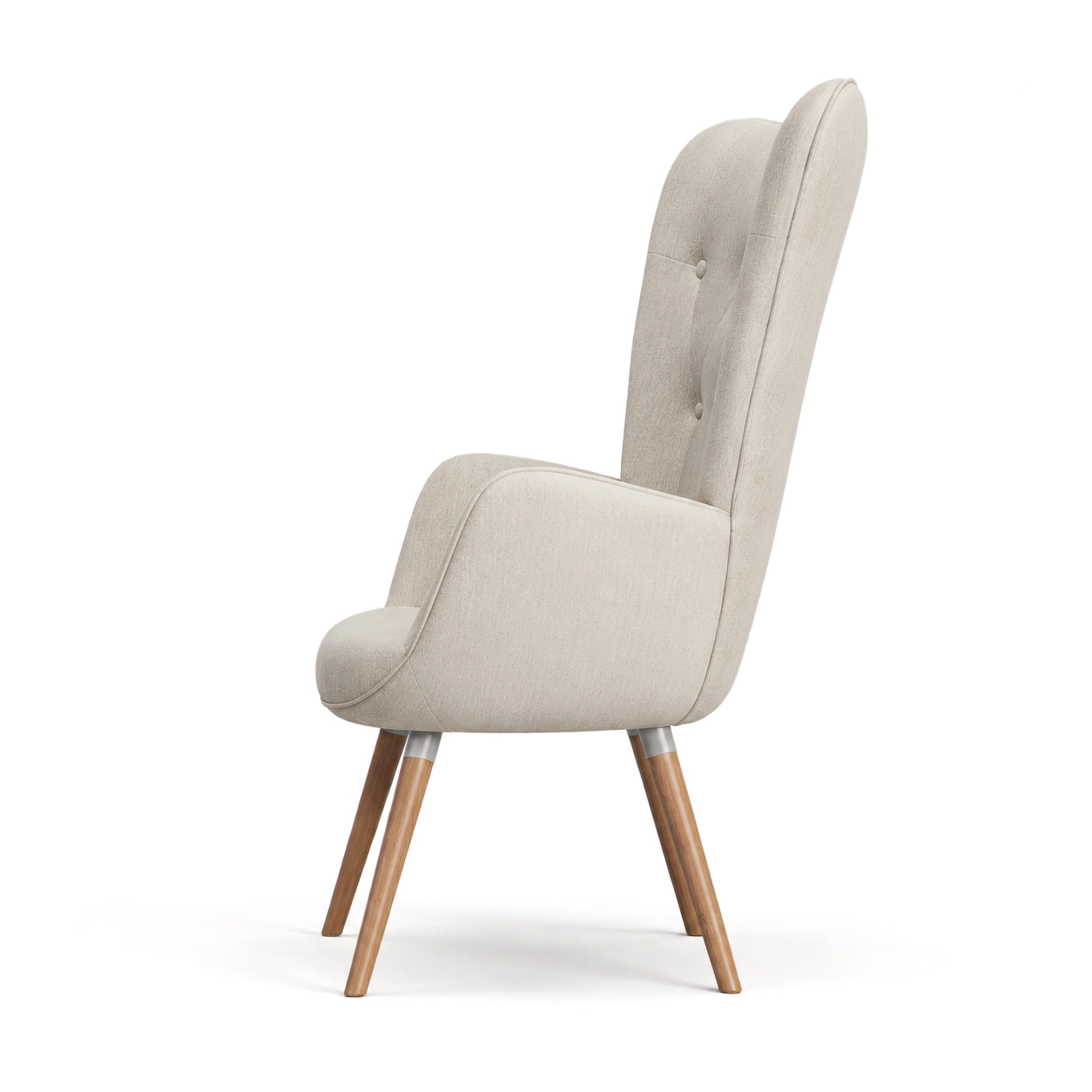 Side white-background chair view